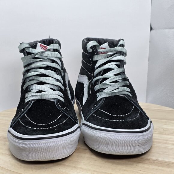 Womens Size 8 - Vans Sk8-Hi W7 Black White Canvas High Top Skate Shoes 500714 - Picture 2 of 9